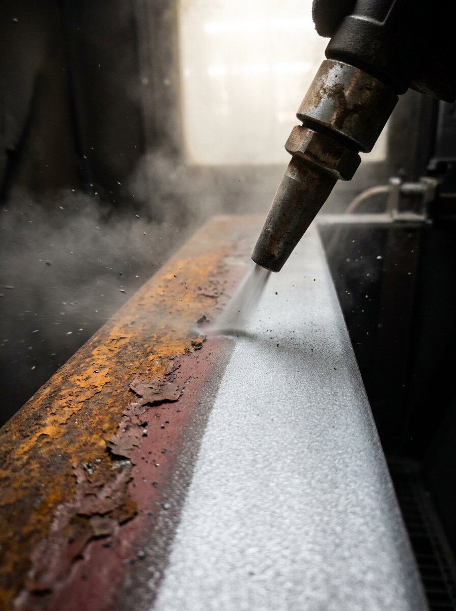 Atelier de sablage pour pièces auto en restauration