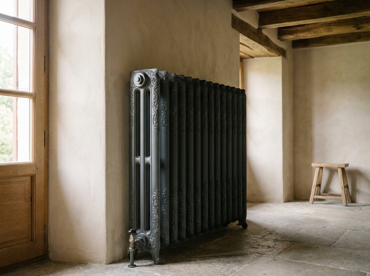 Radiateurs en fonte ancienne après sablage et thermolaquage