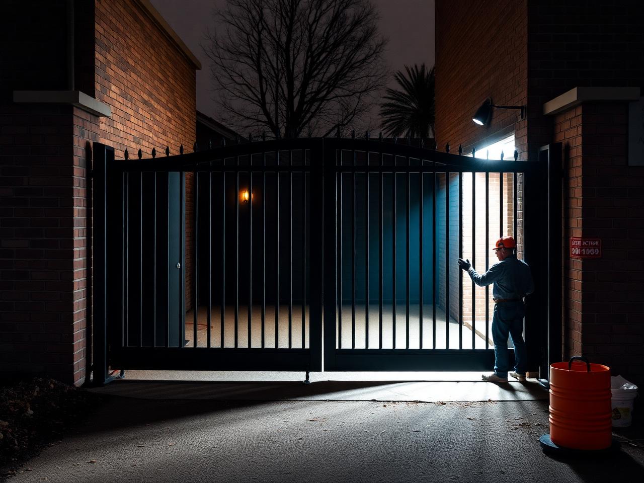 Pose d'un portail thermolaqué noir mat chez un particulier