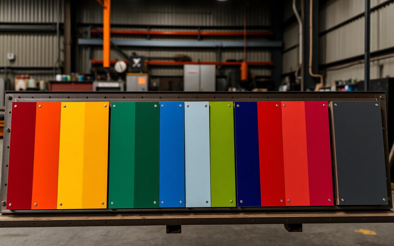 Échantillons de plus de 200 teintes RAL disponibles en thermolaquage chez INDUSBAT