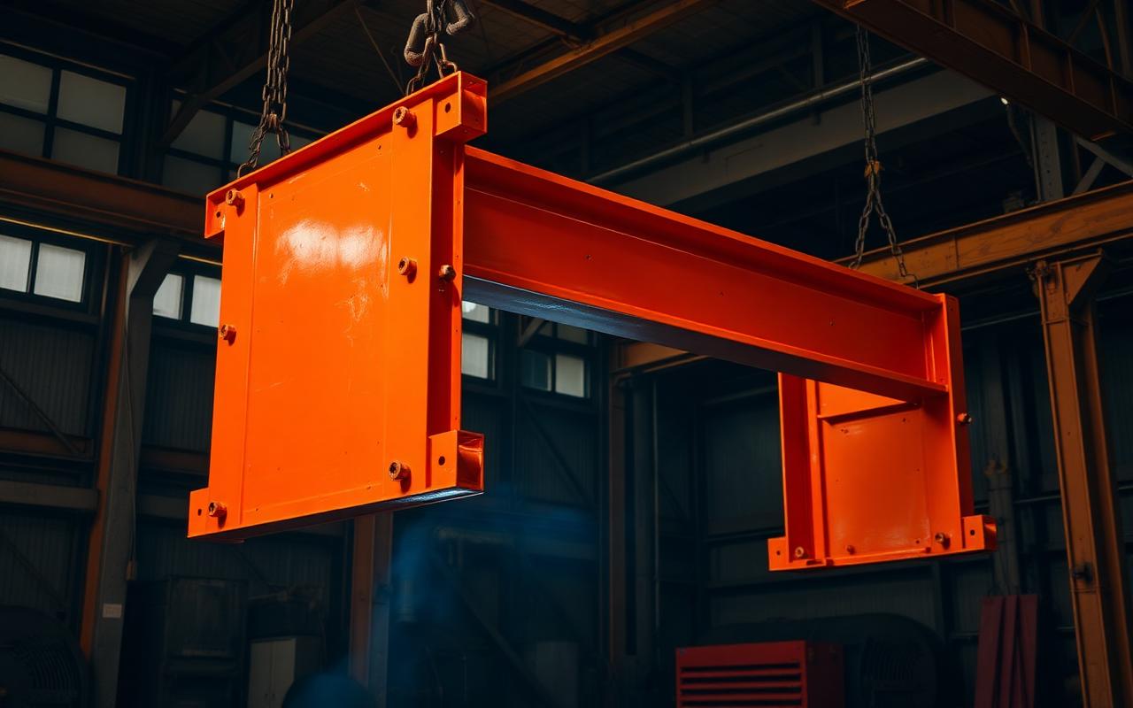 Charpente industrielle en RAL 2009 orange thermolaquée par INDUSBAT